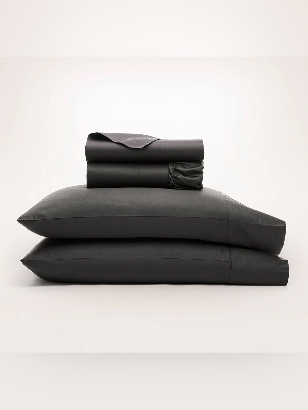 Dark gray (night) queen size Sheet Set by Boll & Branch signature  fabric